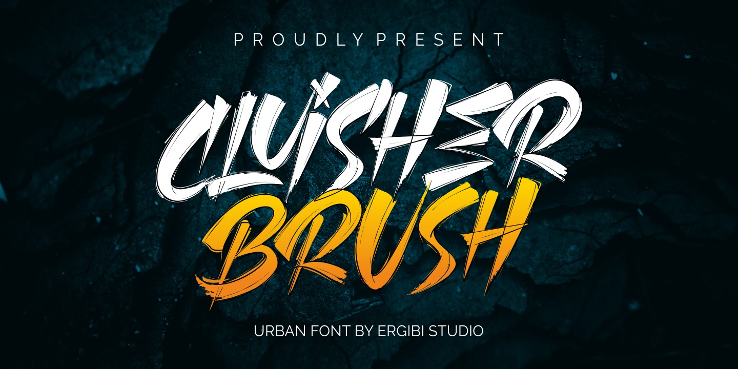 Ejemplo de fuente Cluisher Brush #1